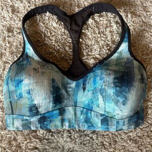 Lululemon EUC sun dazed multi blue speed up bra Size 8